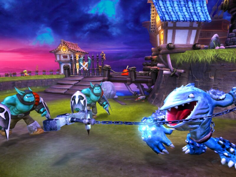 Blue Monster Pulling Chain
