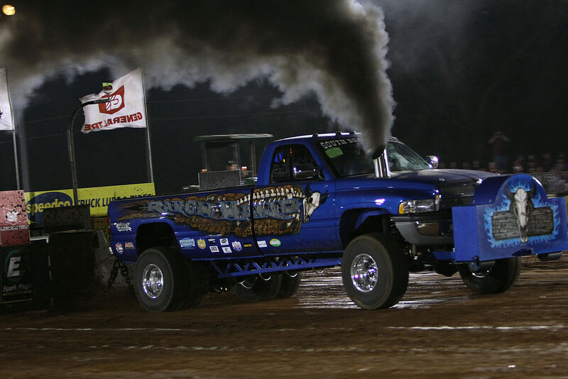 Blue Monster Truck — Dramatic, Night