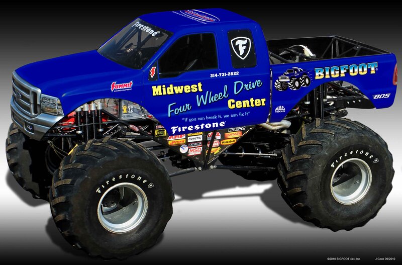 Blue Monster Truck — Dramatic, Photograph