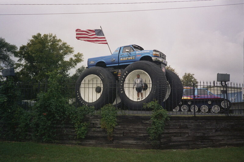 Blue Monster Truck — Overcast, Photograph