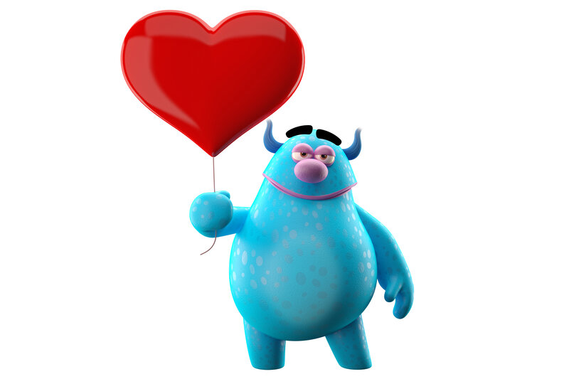 Blue Monster with Balloon