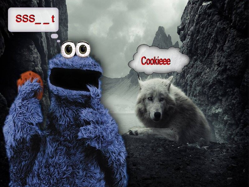 Blue Monster with Cookie