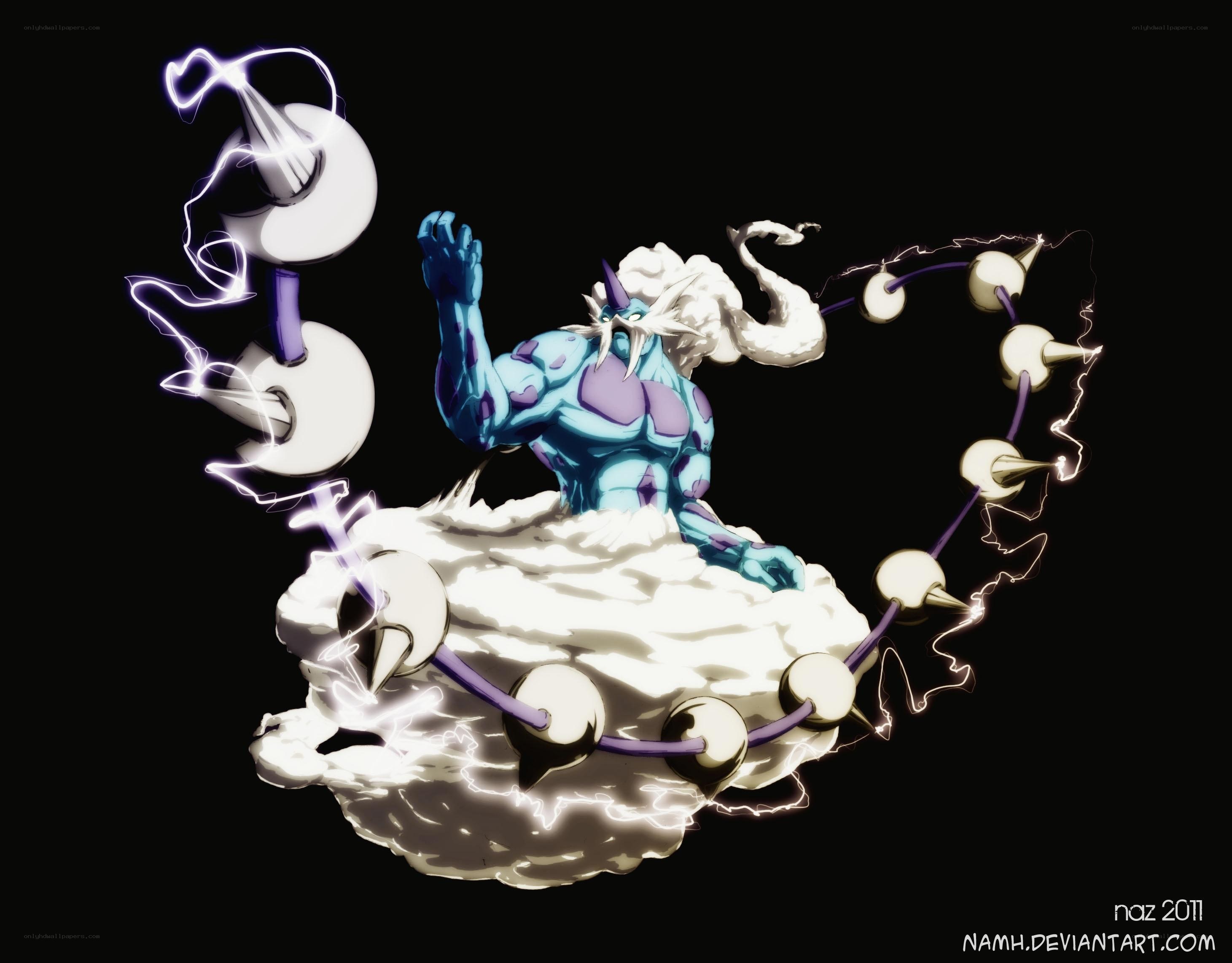 Blue monster with lightning powers