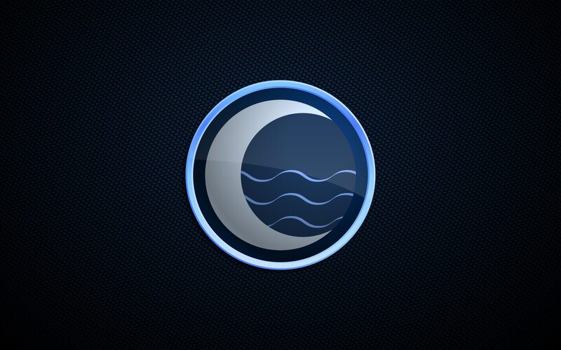 blue moon icon with waves