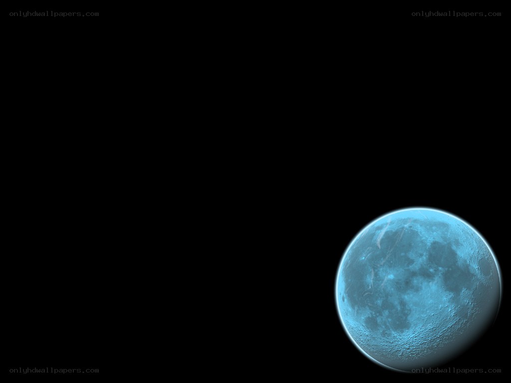 blue moon in dark sky