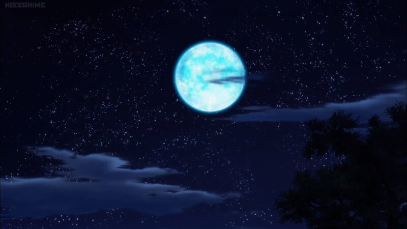 Blue Moon in Night Sky — Serene, Anime