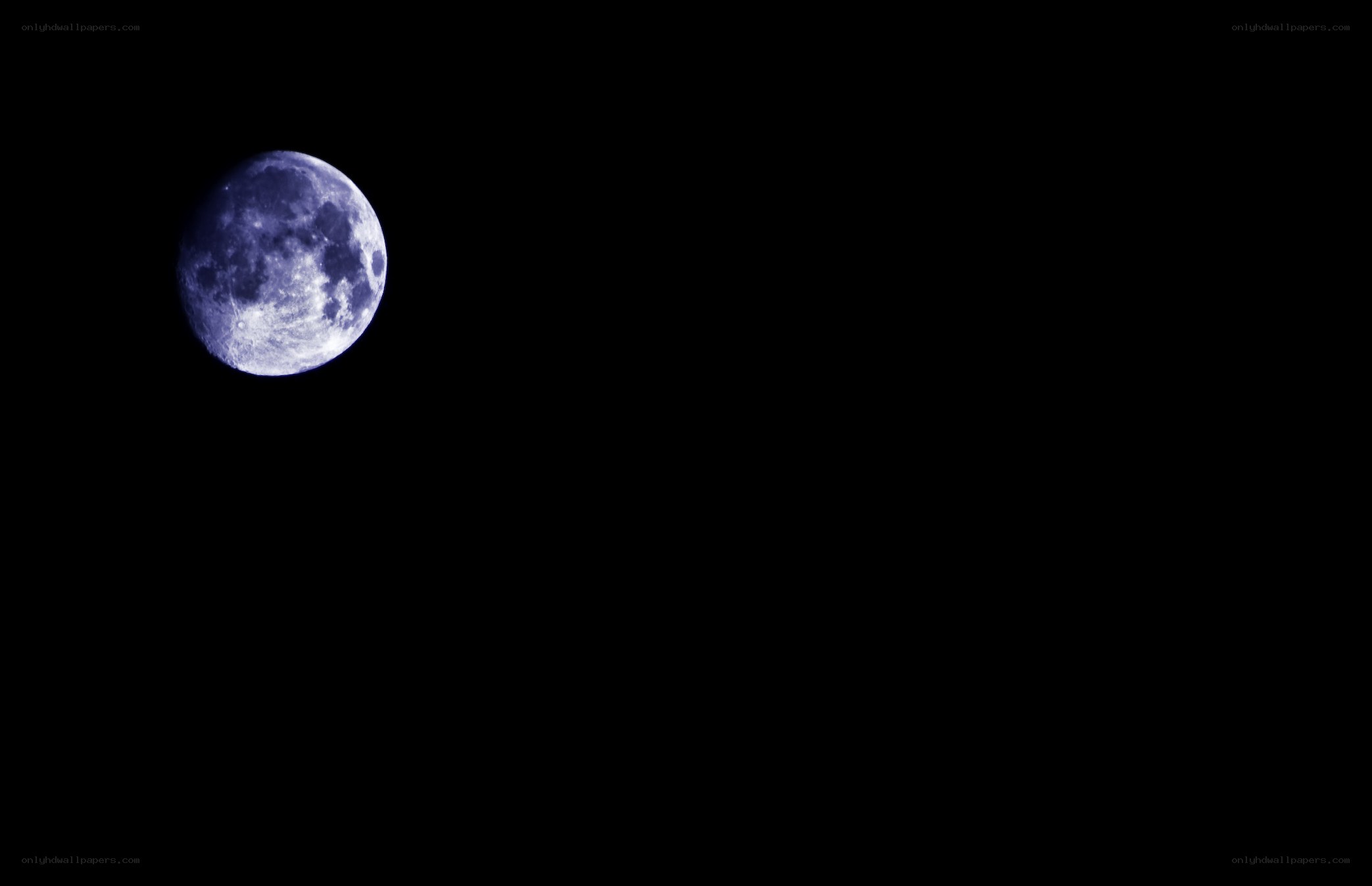Blue Moon in Night Sky