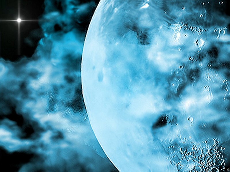 Blue Moon in Space — Dramatic