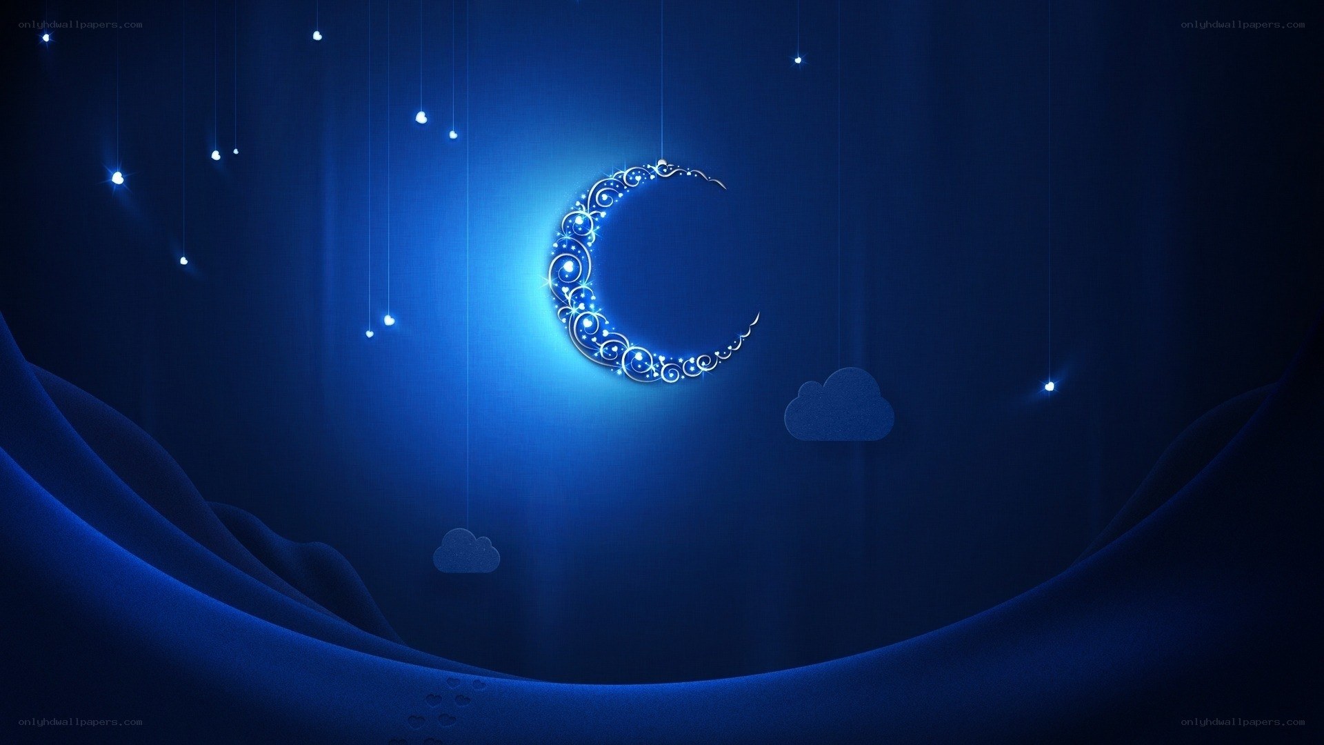 Blue moon night sky