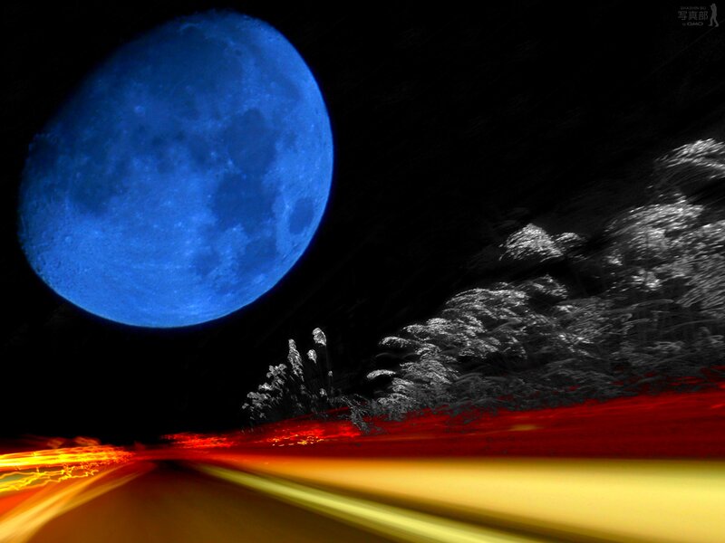 Blue Moon over Road