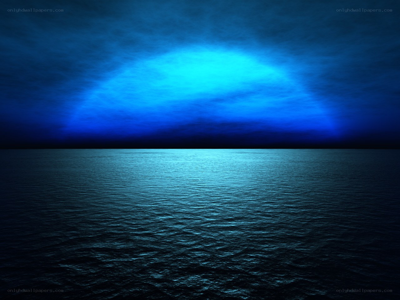 Blue moon over the ocean