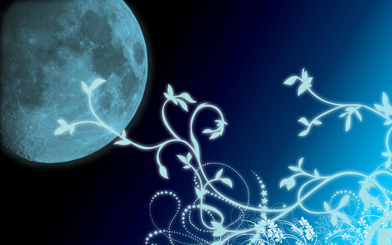 Blue moon with vines
