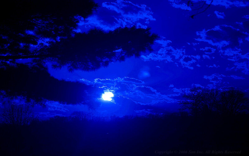 Blue Moonlit Sky