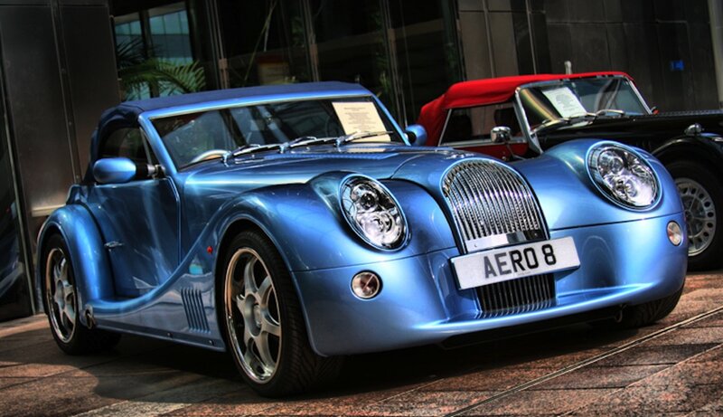 Blue Morgan Aero 8 Car