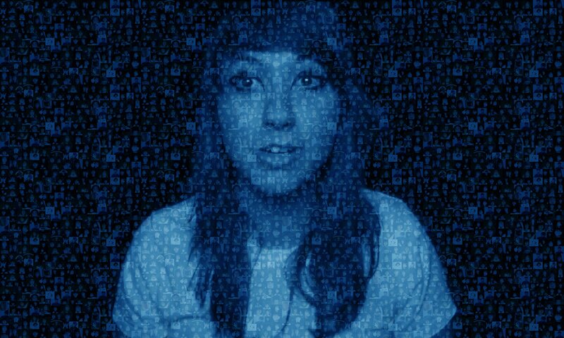 blue mosaic portrait