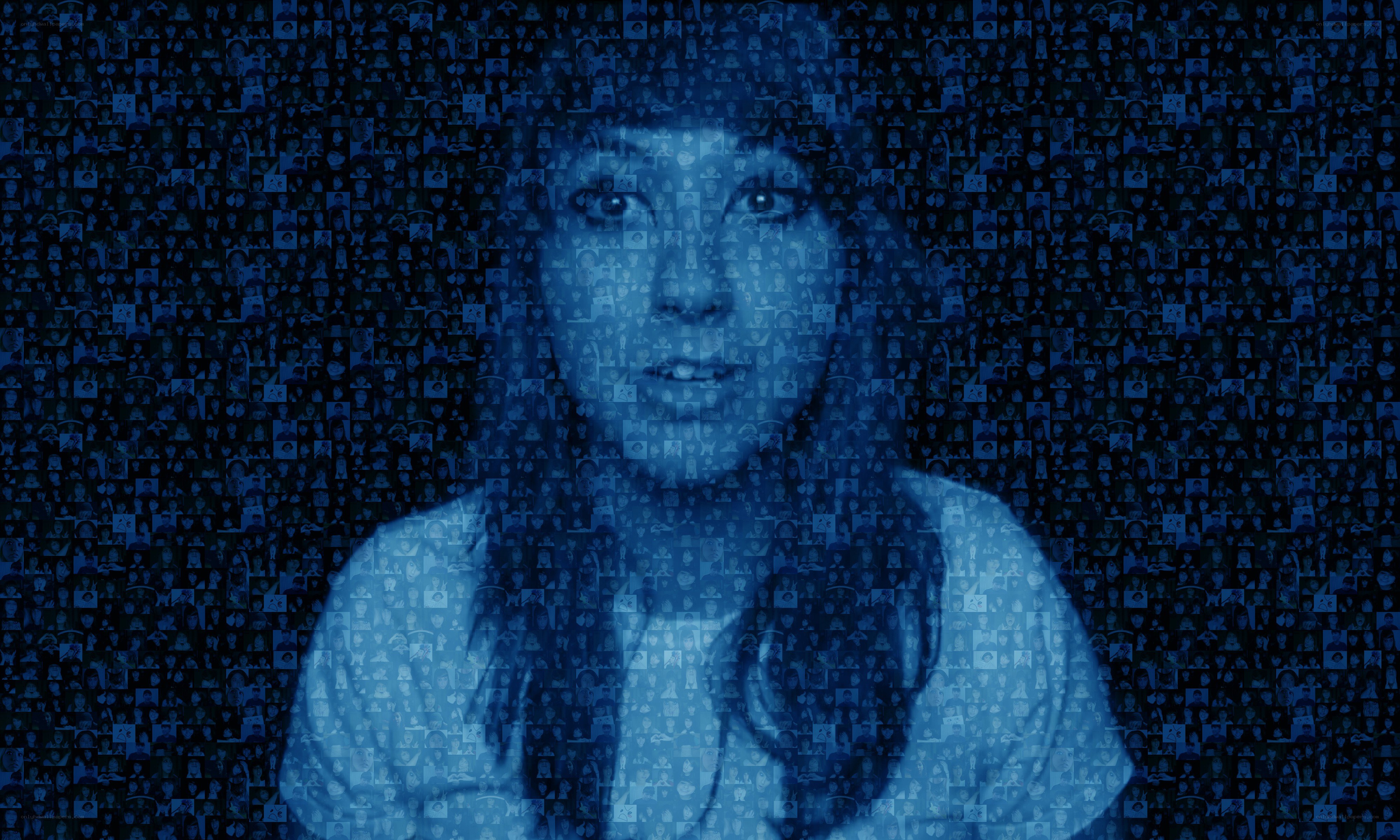 blue mosaic portrait