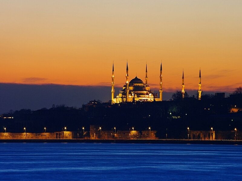Blue Mosque at Dusk — Orange