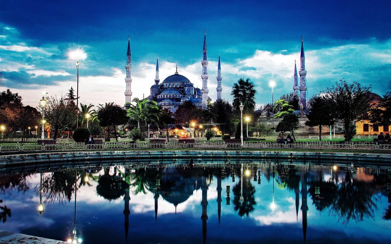 Blue Mosque at Dusk — Serene, Night