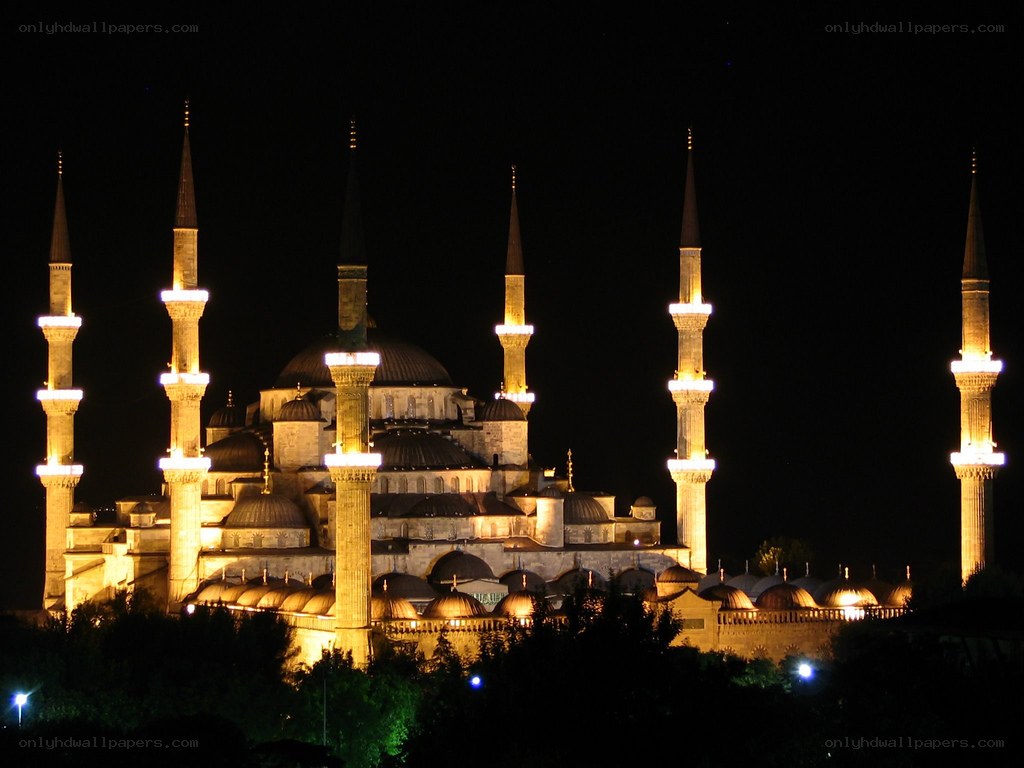 Blue Mosque at night