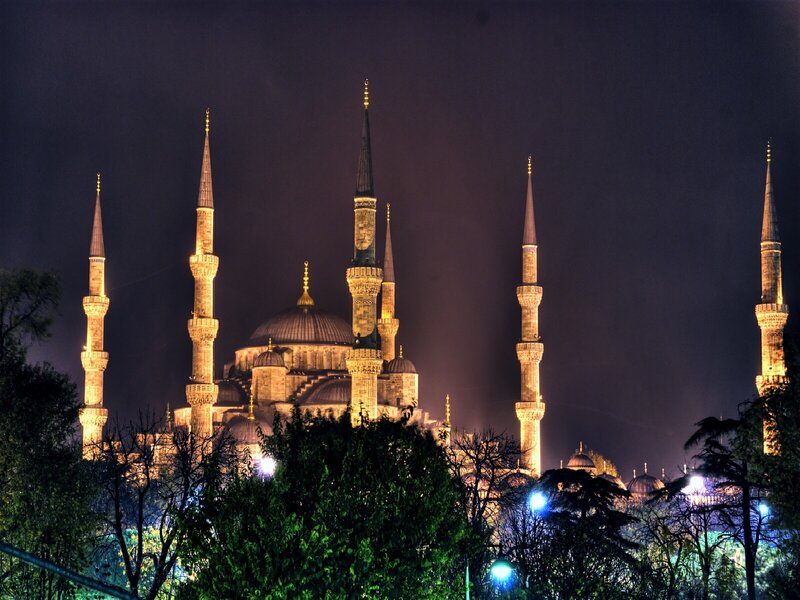 Blue Mosque at night