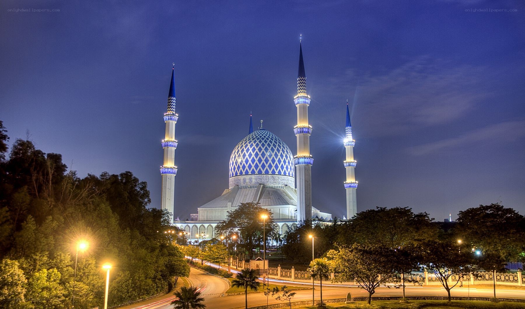 Blue Mosque at night