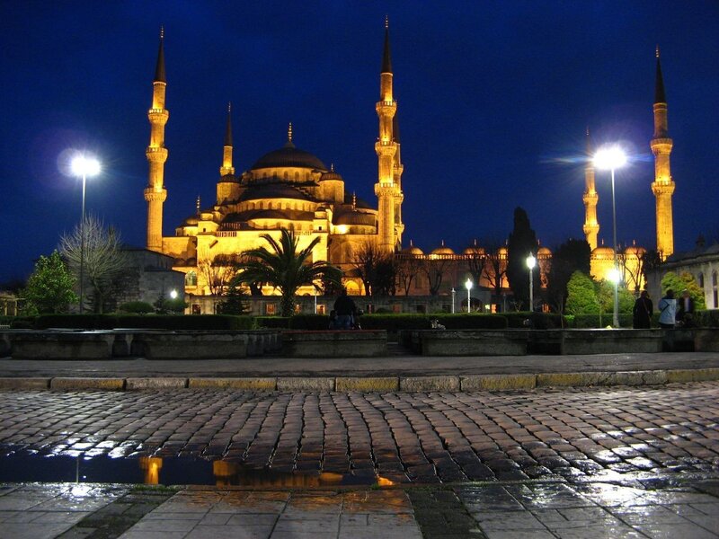 Blue Mosque at night