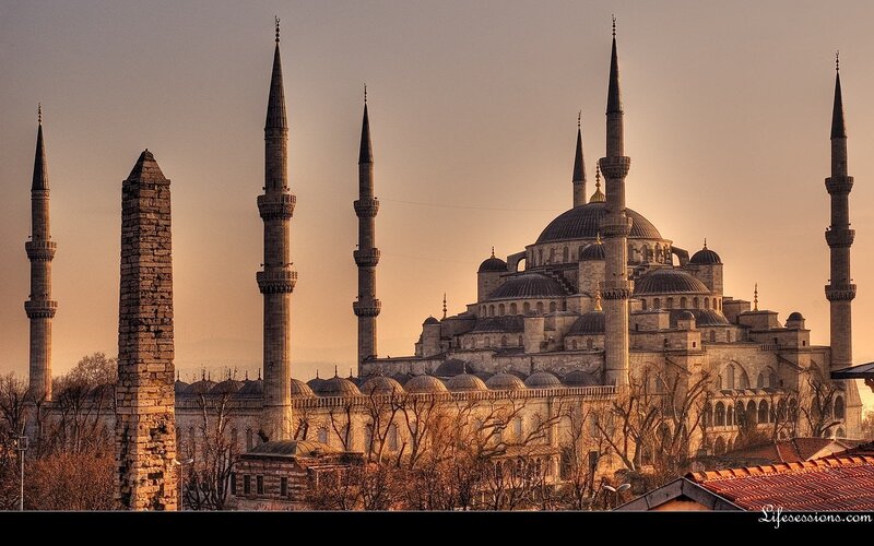 Blue Mosque at sunset