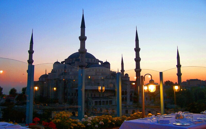 Blue Mosque at sunset