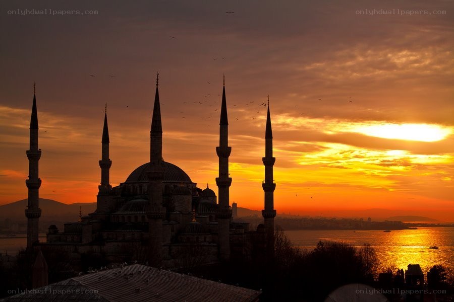 Blue Mosque at sunset