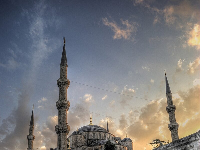 Blue Mosque at Sunset — Dramatic