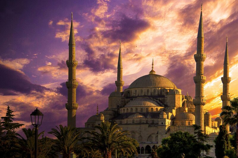 Blue Mosque at Sunset — Purple