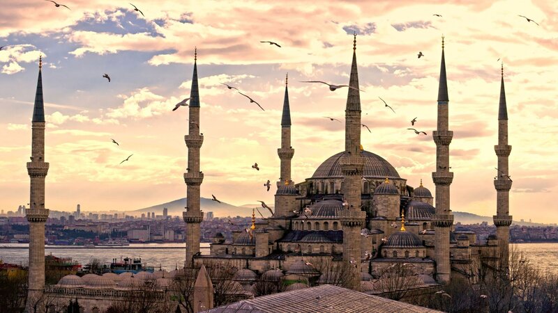 Blue Mosque at Sunset — Serene, Photograph, Minarets, Dome
