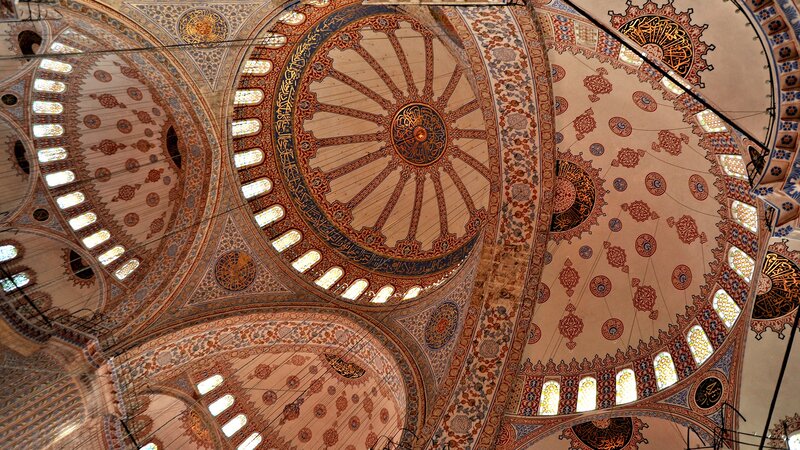 Blue Mosque ceiling details