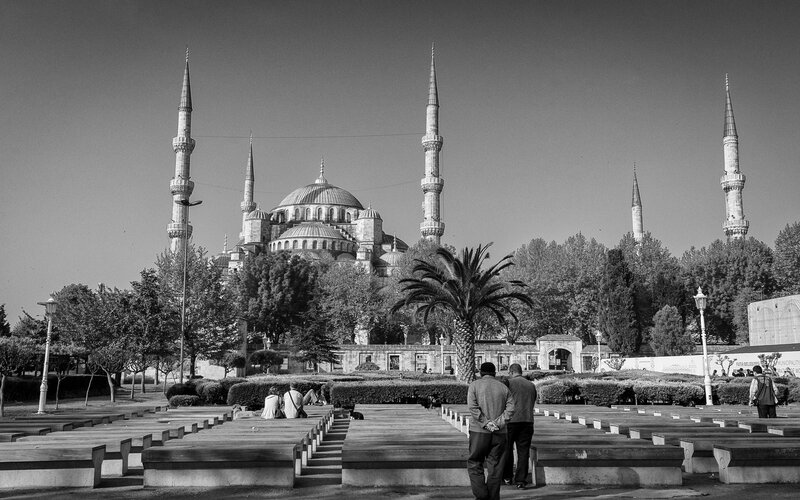 Blue Mosque in Istanbul — Black