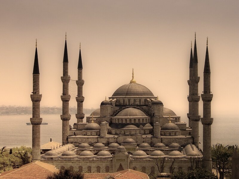 Blue Mosque in Istanbul — Brown, Serene, Morning