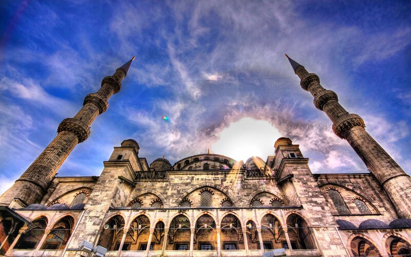 Blue Mosque in Istanbul — Dramatic, Sunset, Photograph, Minarets