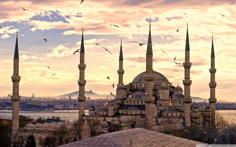 Blue Mosque in Istanbul — Serene, Sunset, Photograph, Minarets, Dome