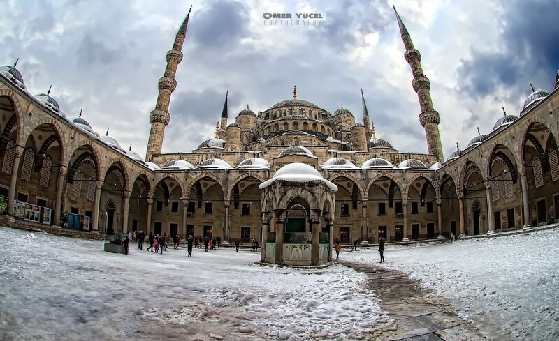 Blue Mosque in Winter — White