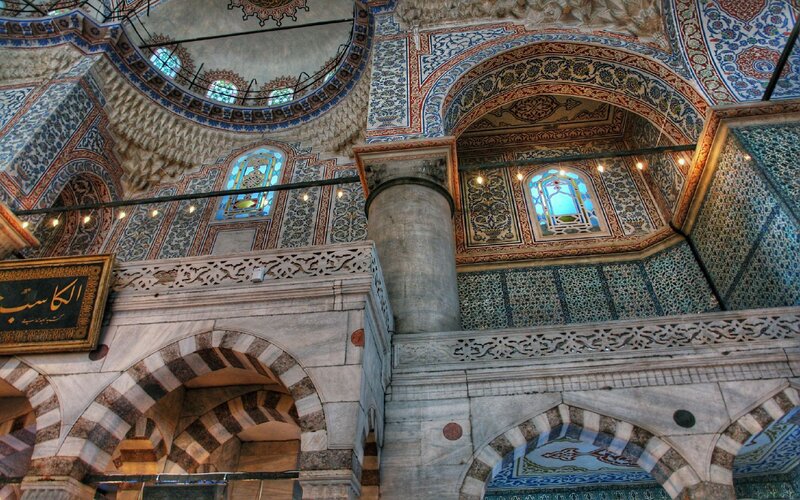 Blue Mosque Interior — Serene, Photograph