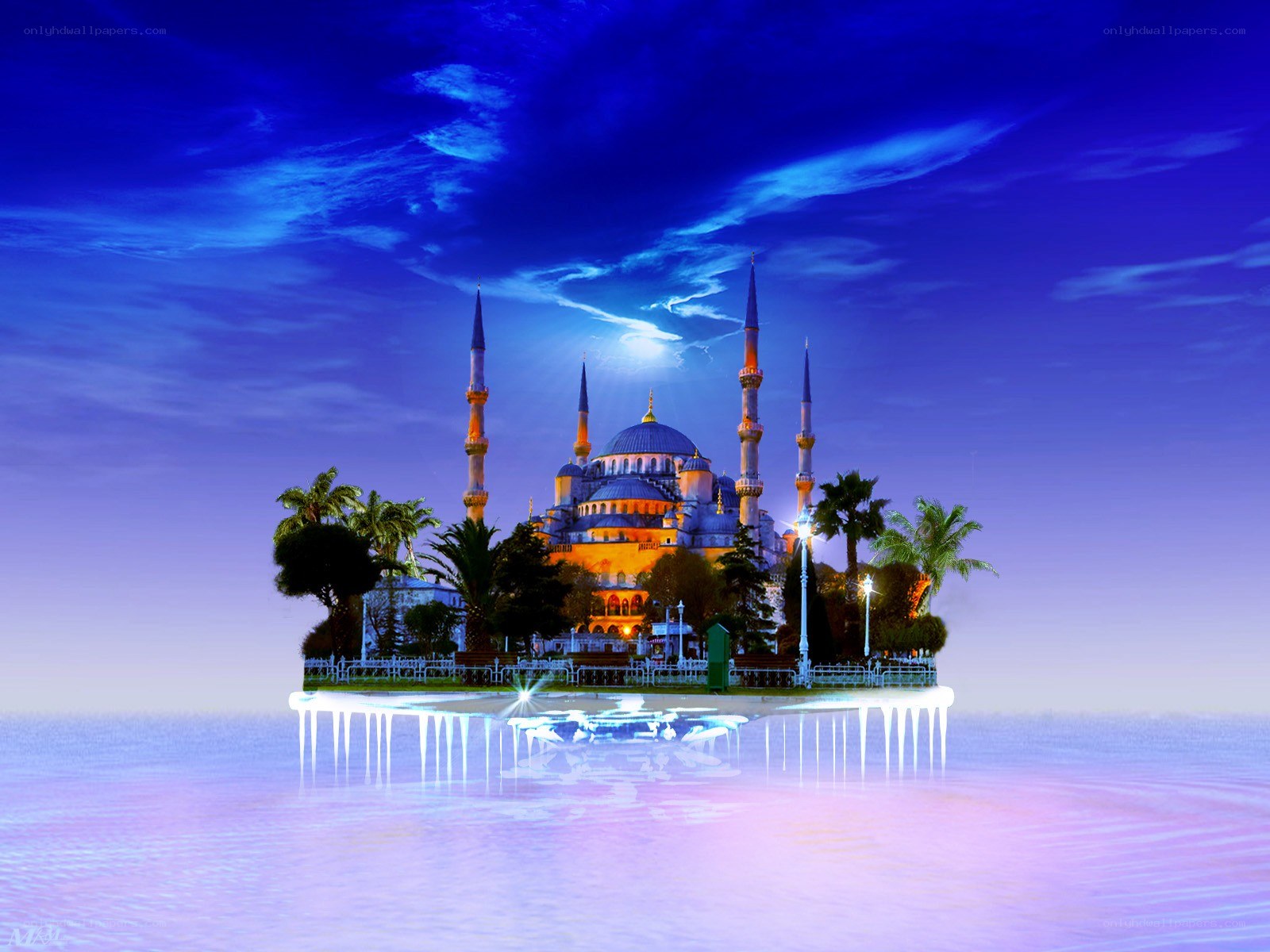 Blue Mosque on an island