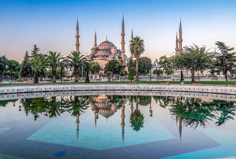 Blue Mosque reflection in Istanbul
