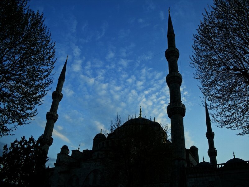 Blue Mosque Silhouette