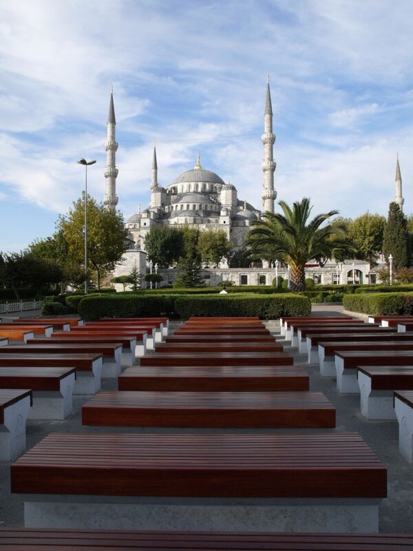 Blue Mosque with benches