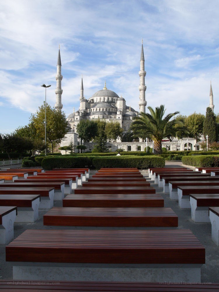 Blue Mosque with benches