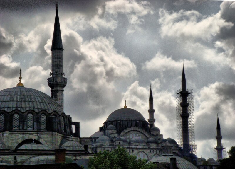 Blue Mosque with cloudy sky