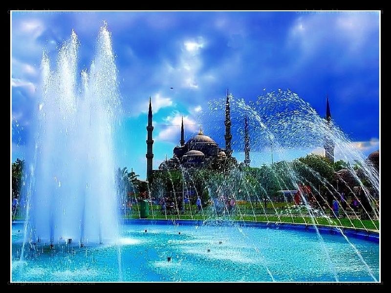 Blue Mosque with fountain