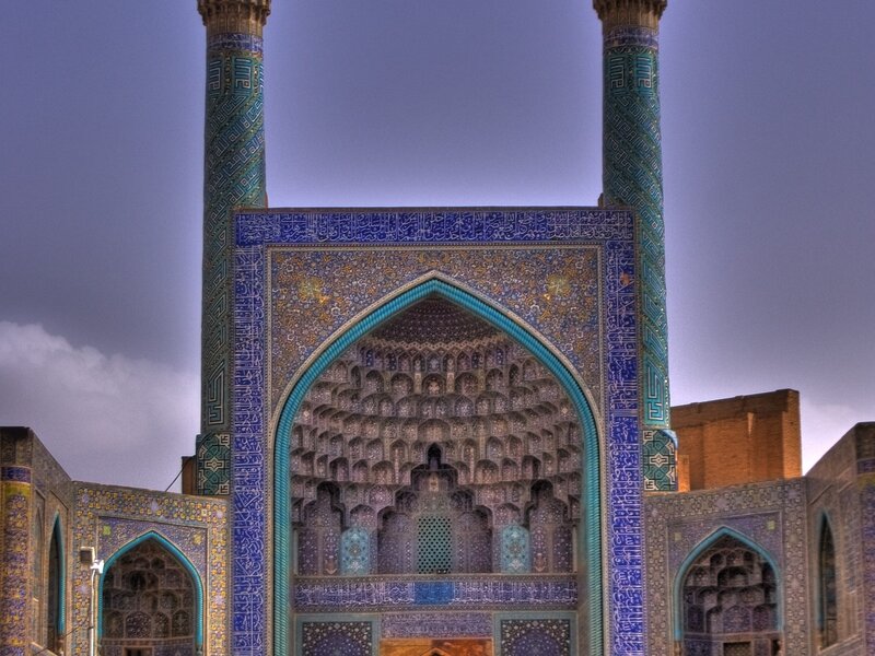 Blue mosque with minarets