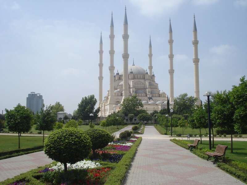 Blue Mosque with Minarets — White