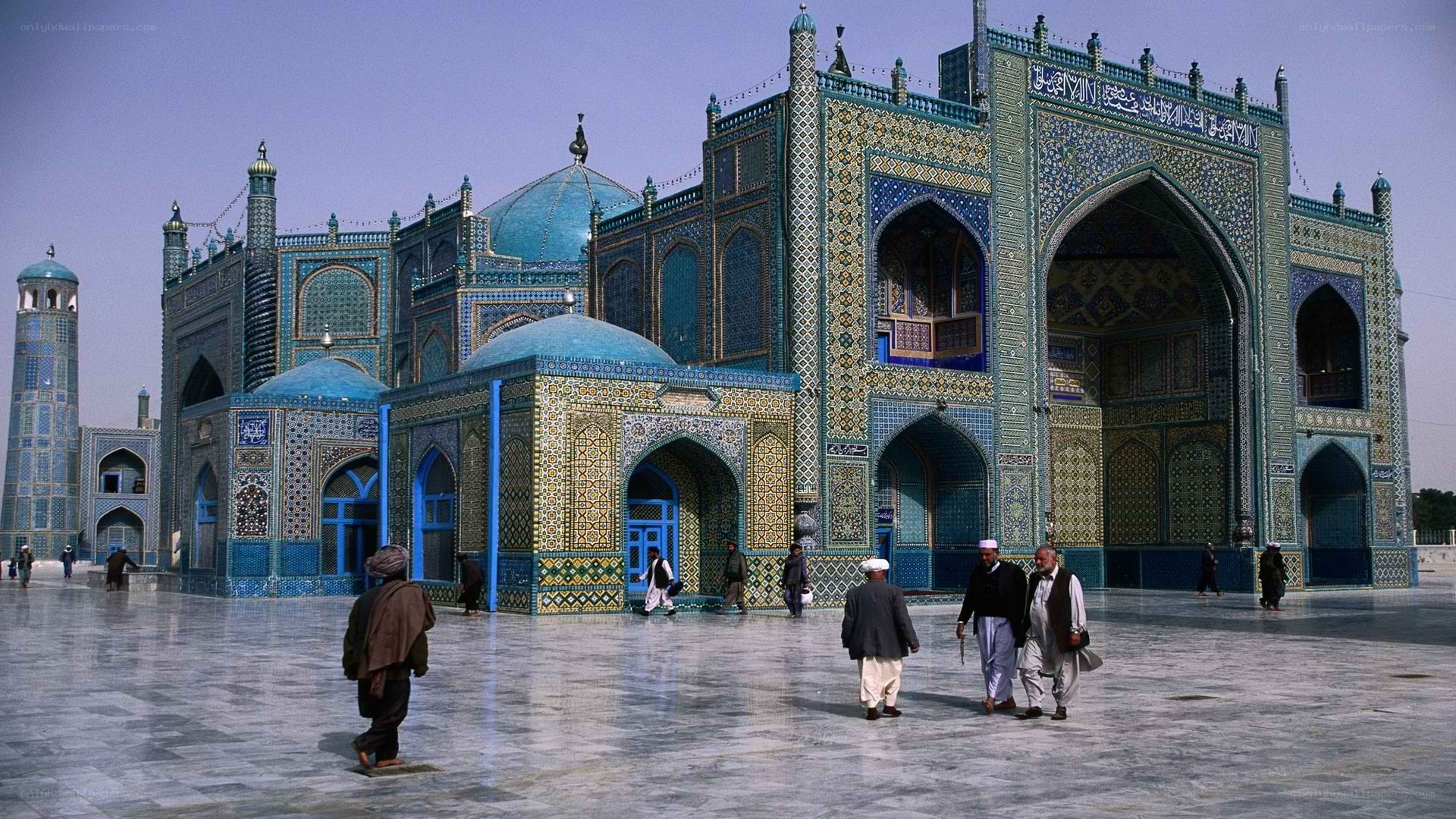 Blue mosque with tiled facade