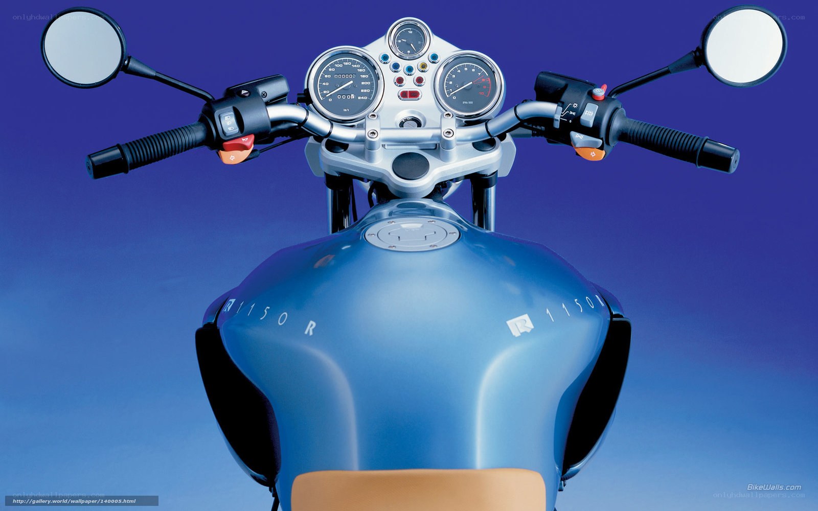 blue motorcycle dashboard